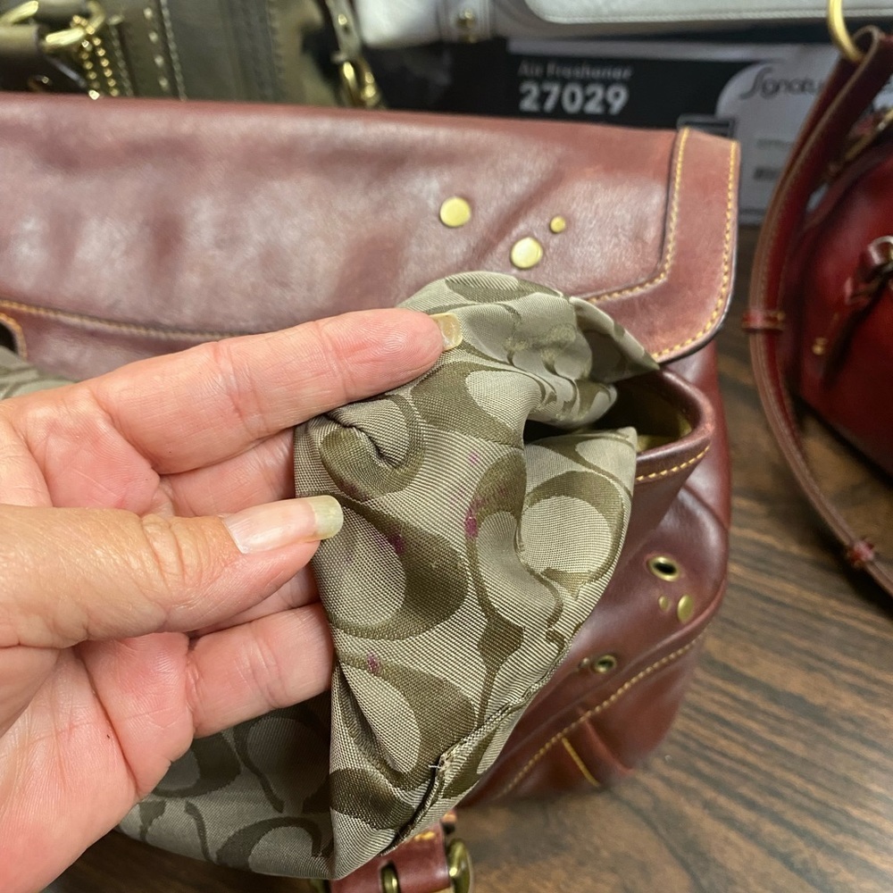 COACH LEATHER SOHO Brass Studded Satchel - Picture 12 of 13